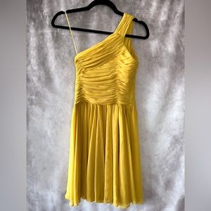 Halston Heritage One Shoulder Yellow Dress / 6